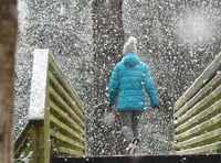 Snow and hail forecast on higher ground this evening