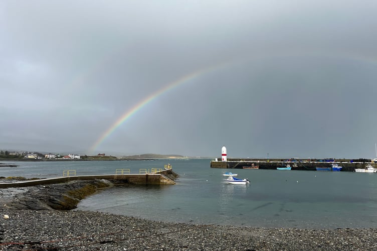 Mark Watterson sent in this photo of a rainbow over Port St Mary