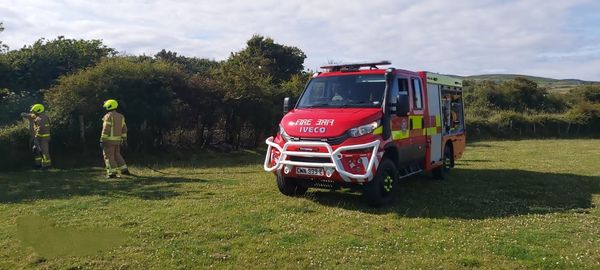 A fire service all-terrain vehicle responding to the incident in Colby