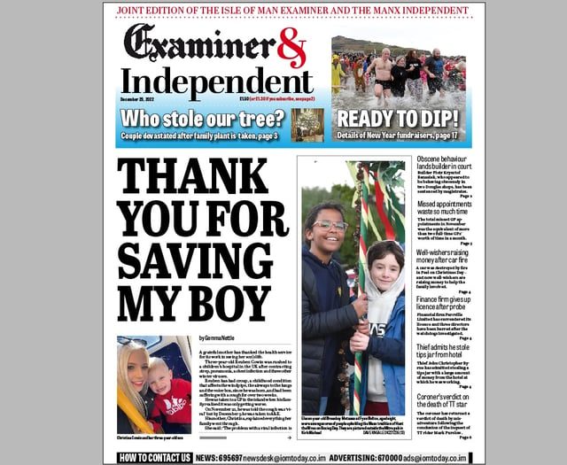 In your joint Isle of Man Examiner and Manx Independent