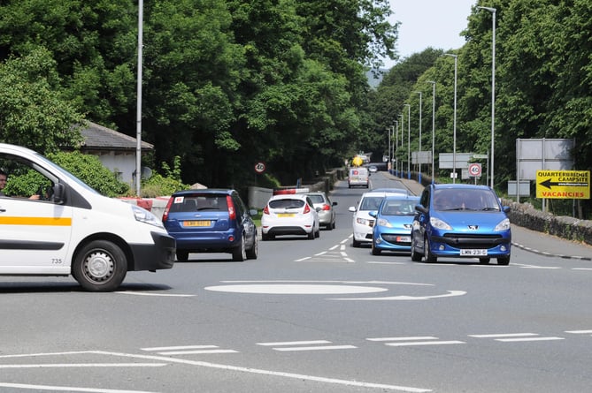 Traffic at Quarterbridge, Douglas - 