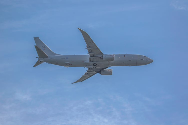 Boeing Posiedon MRA1 (P-A8) flying over Queen's Pier Ramsey.