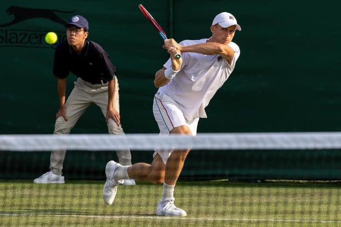 Billy Harris in action at Wimbledown