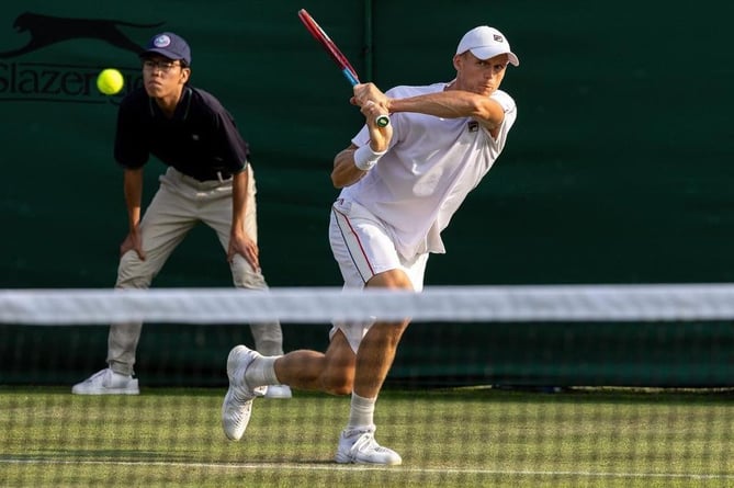 Billy Harris in action at Wimbledon
