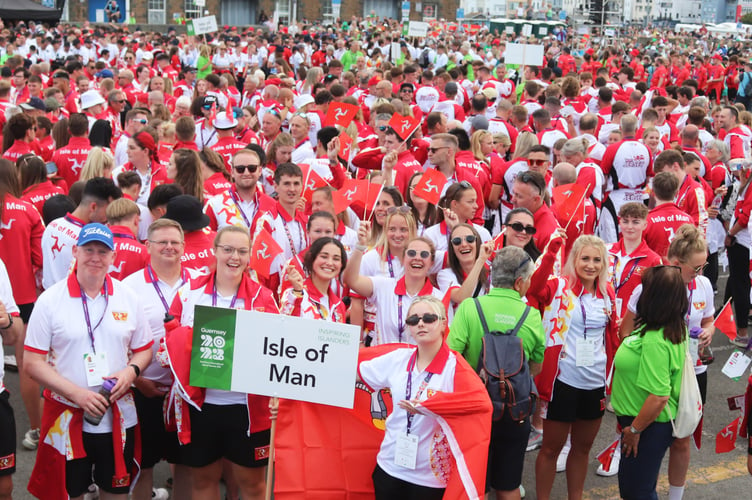 Team Isle of Man at the 2023 NatWest Island Games opening ceremony