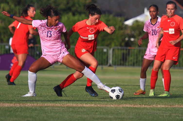 Isle of Man women in action against Bermuda