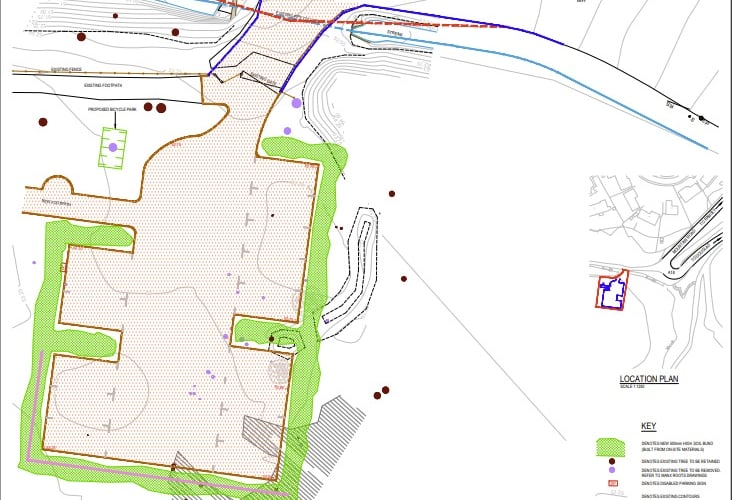 The plans for the proposed new car park at Claughbane Plantation in Ramsey