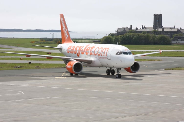 EasyJet plane at Ronaldsway Airport 