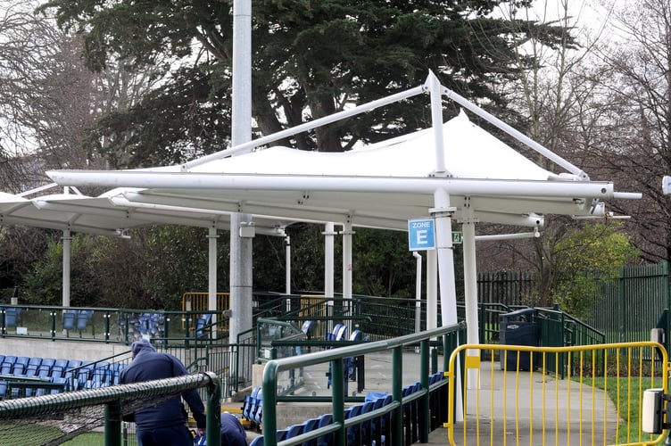 Storm damage to the canopy at the Bowl stadium in Douglas - 