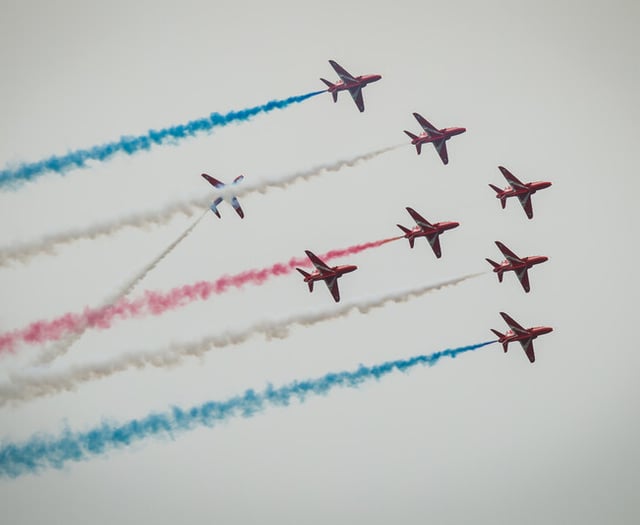 Time, route and location of the Red Arrows' display at TT 2024