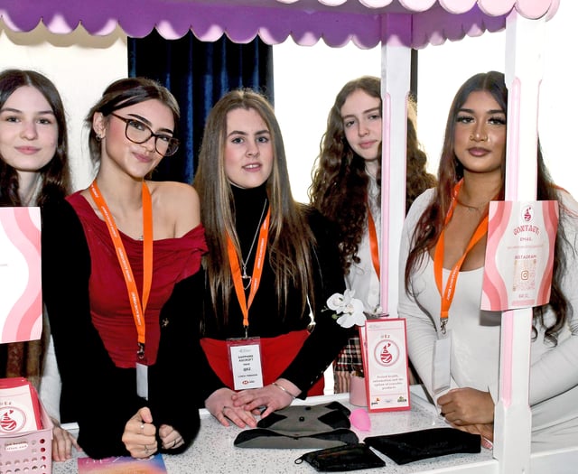 Pictures show students competing in top business contest