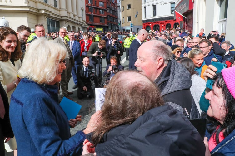 Her Majesty Queen Camilla meeting and greeting crowds in Douglas. Photo by Callum Staley (CJS Photography)