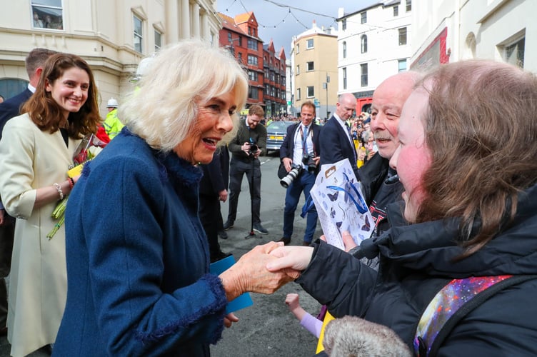 Her Majesty Queen Camilla meeting and greeting crowds in Douglas. Photo by Callum Staley (CJS Photography)