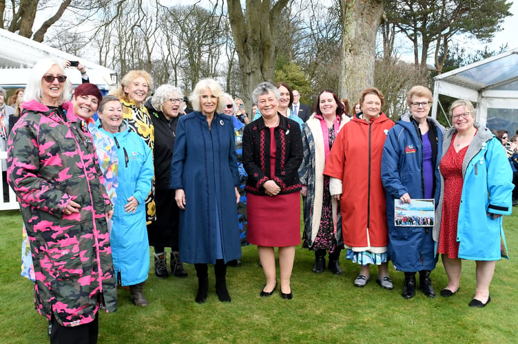 The Queen met some members of the Manx Bluetits swimming club