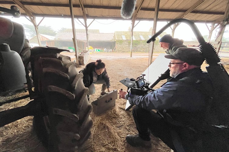 On the set of Little Brown Bird shot on the island