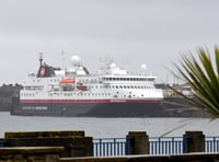 Pictures and video show first cruise ship of 2024 docked in the island