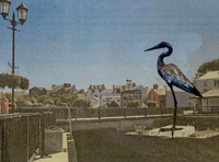 A 26ft tall statue of a heron could be placed on a harbour