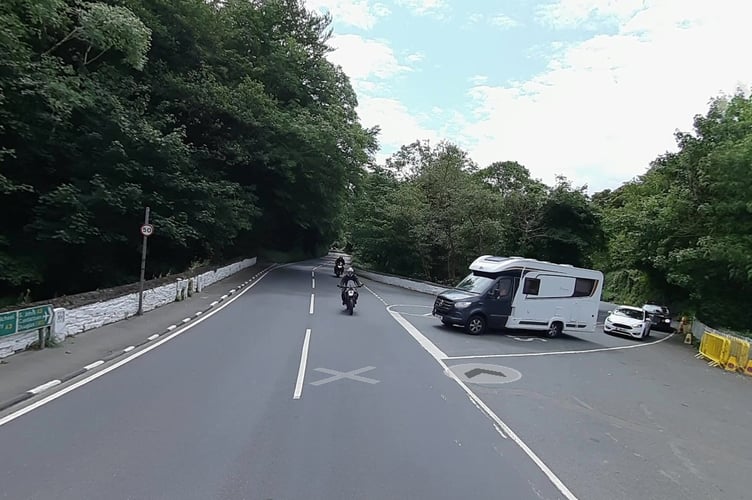 The emergency road closure is between Ballig and Ballacraine, with traffic diverted via the Poortown Road 