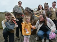 Hundreds flock to Rushen Abbey after dinosaurs take over