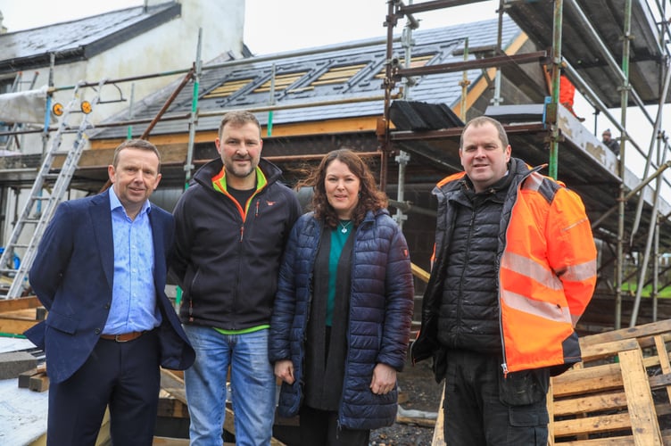 Dandara Managing Director (IoM) Austin McGuire, Lockie’s parents Dan and Lauren Kirk and project co-ordinator Jonathan Kneen