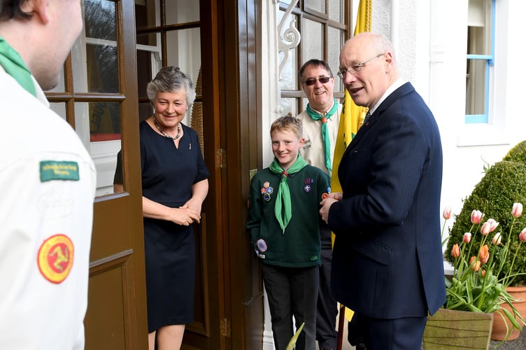 A reception at Government House for Guy Thompson who was awarded an MBE in the New Year Honours List for 2024 for outstanding Services to the Scouts Association Isle of Man