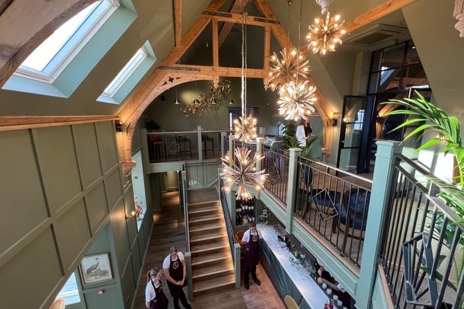 The main foyer area and stairs at the new Kellas bar and restaurant in Port St Mary