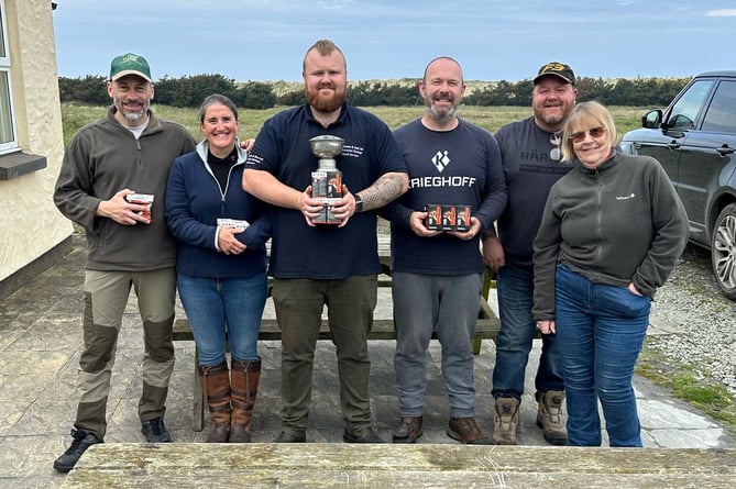 Prizewinners in Ayre Clay Target Club's all round championship which took place last weekend
