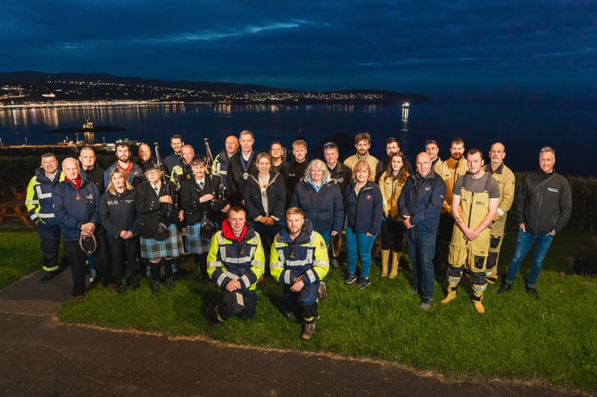 The Mayor and members of the RNLI, Coastguard, Tower Insurance, ELS and Ellan Vannin gathered to commemorate Sir William Hillary who founded the RNLI in Douglas.