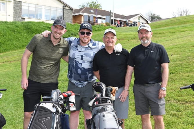 Stix Electrical team at the Liverpool Legend's charity golf day at Ramsey Golf Club, in aid of Craig's Heartstrong Foundation. 
