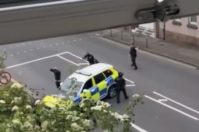 A video widely shared on social media shows armed police on Lord Street