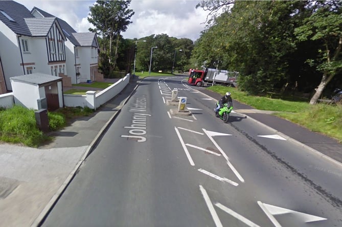 The 'pedestrian refuge' that will be replaced by a puffin crossing at the bottom of Johnny Watterson's Lane (Photo: Google Maps)