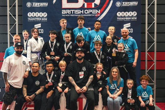 Members of the Summit Grappling Academy with their medals at the Brazilian Jiu-Jitsu British Open in Manchester