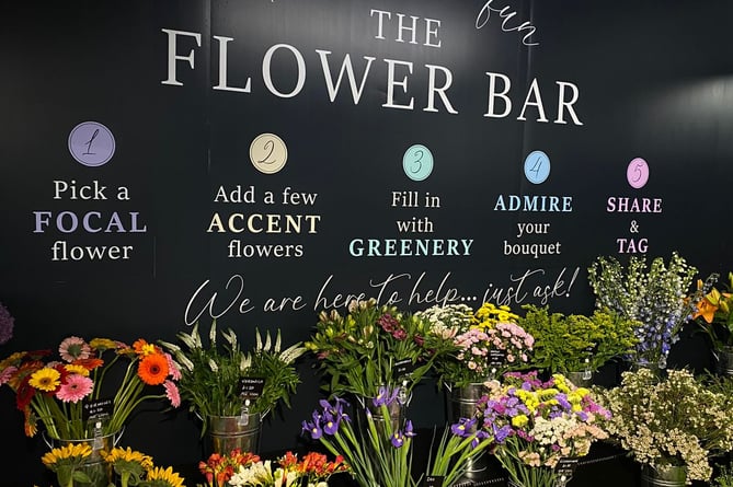 The new 'Flower Bar' at Robinson's Floristry Centre in Braddan