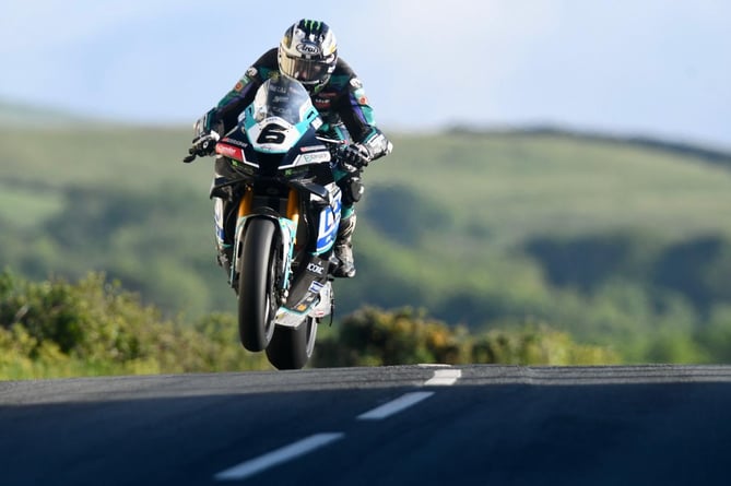 Michael Dunlop on his way to topping the timing charts on Monday evening 