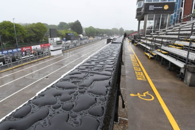 Previous wet conditions at the TT Grandstand on Glencrutchery Road - 