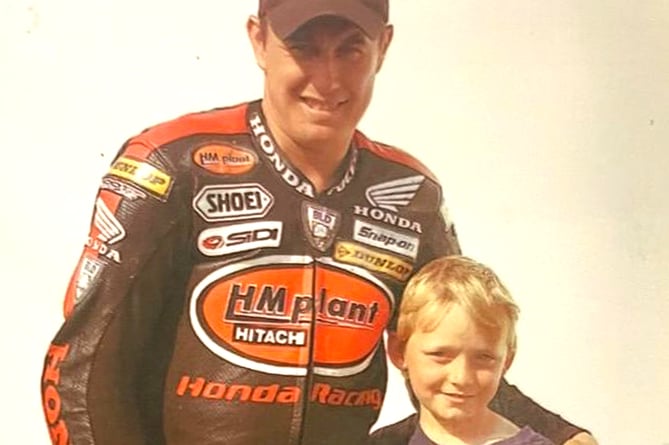 A young Nathan Harrison meets his boyhood hero John McGuinness back in 2006