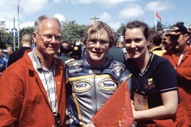 Denis, Richard and Lydia Quayle in 2002