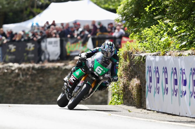 Michael Dunlop on his way to a historic TT win number 27
