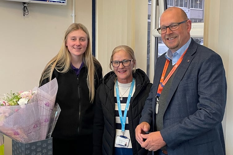 Gabby Corkish recognised for her help during a medical emergency at the Welcome Centre