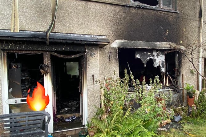 The property in Port Erin after the blaze