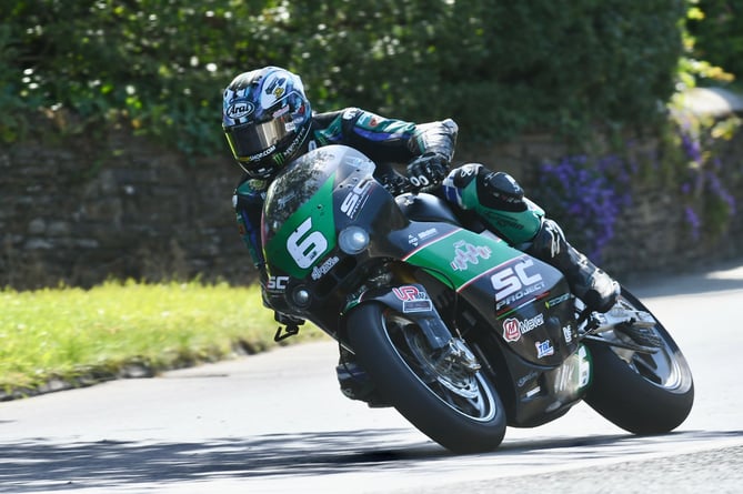 Michael Dunlop during the Supertwin Race Two