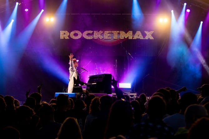 Elton John tribute act Rocketmax performs at Bushy's TT Village