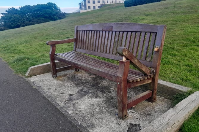 This bench on Douglas Head was criminally damaged at some point on Wednesday