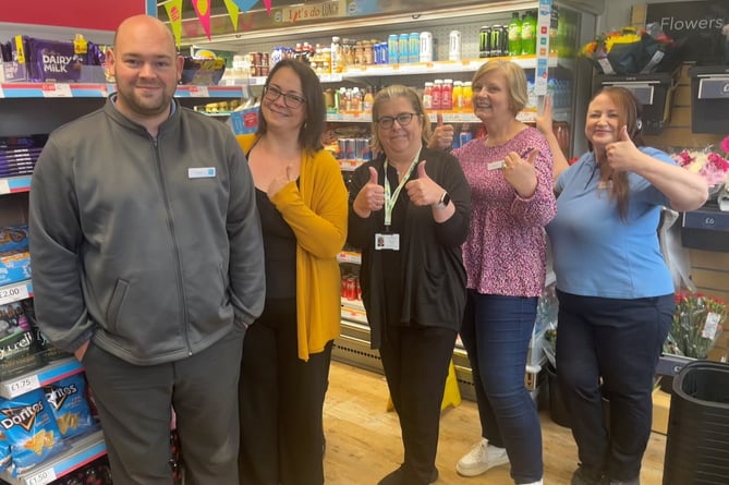 (Left to right): Scott Young (Co-op store manager), Clara Baker (winner), Rebecca Dooley (Southlands manager), Maddie Porter (Co-op member pioneer) and Karen Hopkins (Co-op employee)