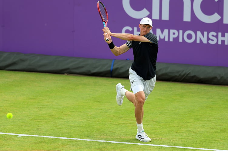 Billy Harris in action at the ATP Queen's Club Championships in London recently (Photo: https://www.atptour.com/)