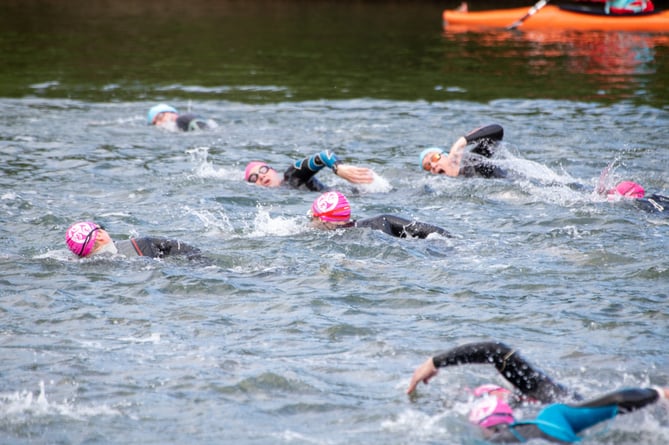 Competitors tackled a 1.9-kilometre swim in Mooragh Lake as part of last weekend's Middle Distance Triathlon in Ramsey (Photo: DK Photography)