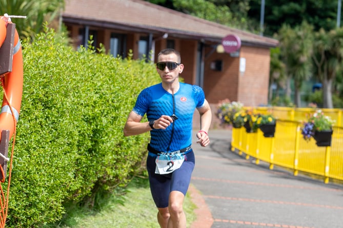 Andy Isaac was the overall winner of last weekend's 1886 Middle Distance Triathlon at Mooragh Park, completing the three disciplines in a time of 4 hours 20 minutes and 47 seconds (DK Photography)