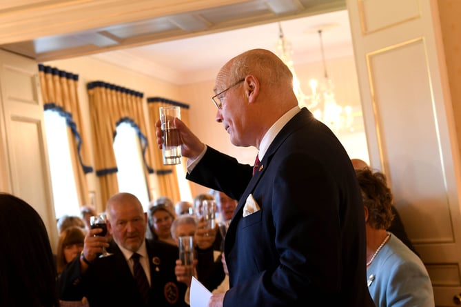 A reception at Government House to celebrate the birthday of King Charles III - Lieutenant Governor Sir John Lorimer