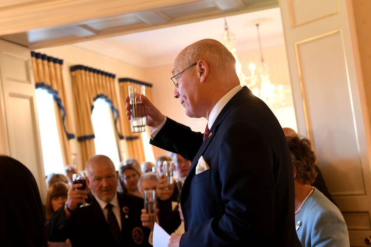 A reception at Government House to celebrate the birthday of King Charles III - Lieutenant Governor Sir John Lorimer