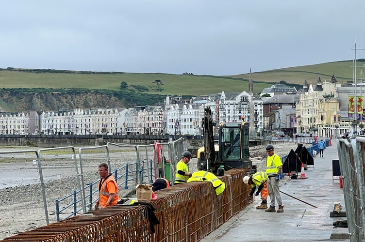 Construction of sea wall opposite the Empress Hotel